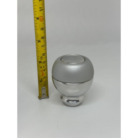 Silver Metallic Round Car Gear Shift Knob with Threaded Base - Picture 6 of 7